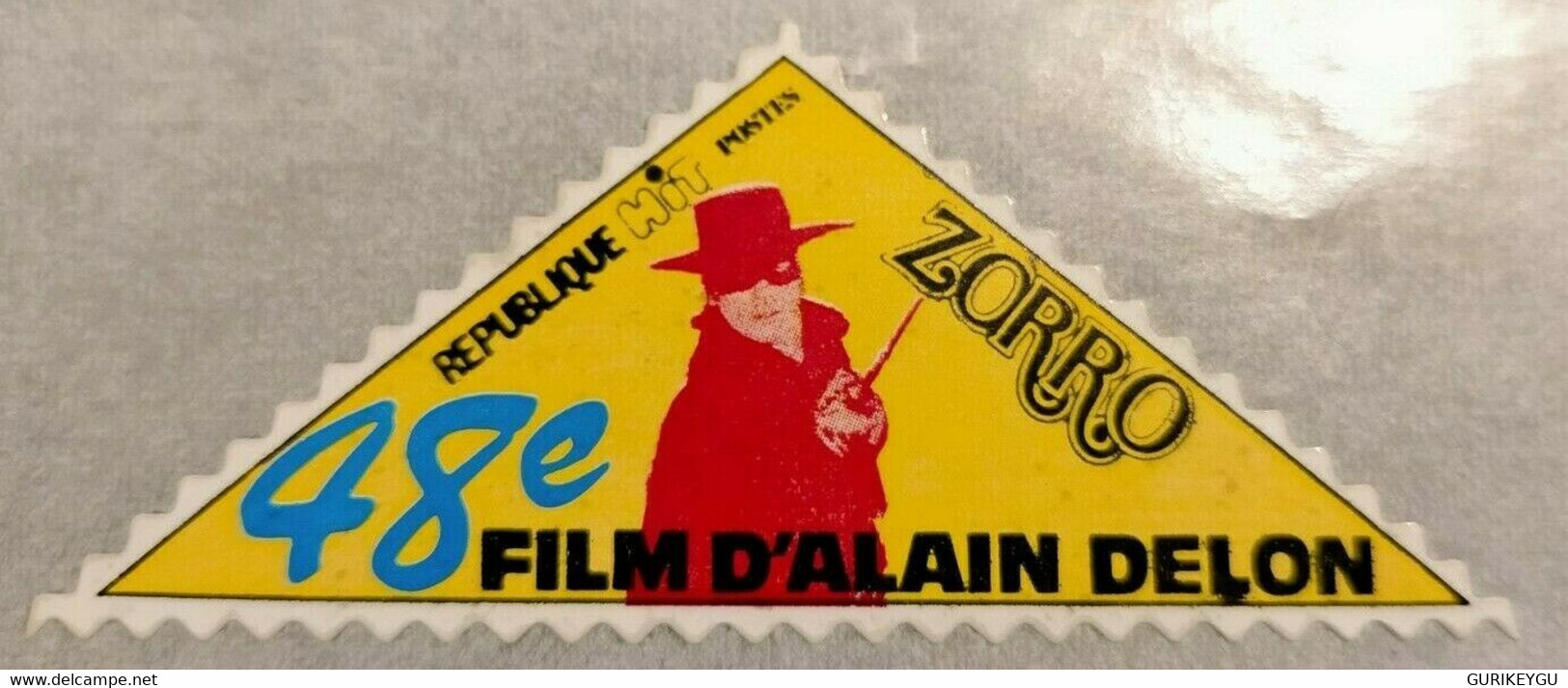 Autocollants  48 é Film D' ALAIN DELON ZORRO TTBE   Timbre 7cm X 4,5 Cm - Sagédition