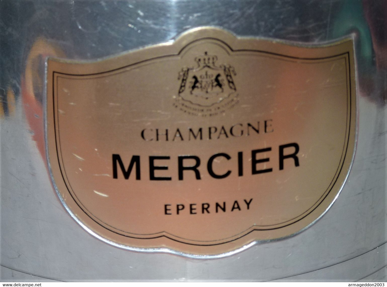 SEAU à Champagne MERCIER EPERNAY En ALUMINIUM Avec Poignées Le Trèfle VESOUL BE - Champagner & Sekt