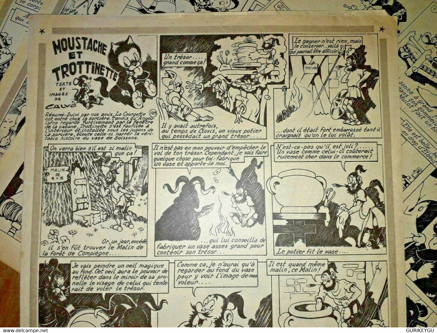 12 Pages MOUSTACHE ET TROTTINETTE 1952/1953  EO CALVO Chat Souris Chien Coquin - Sagédition