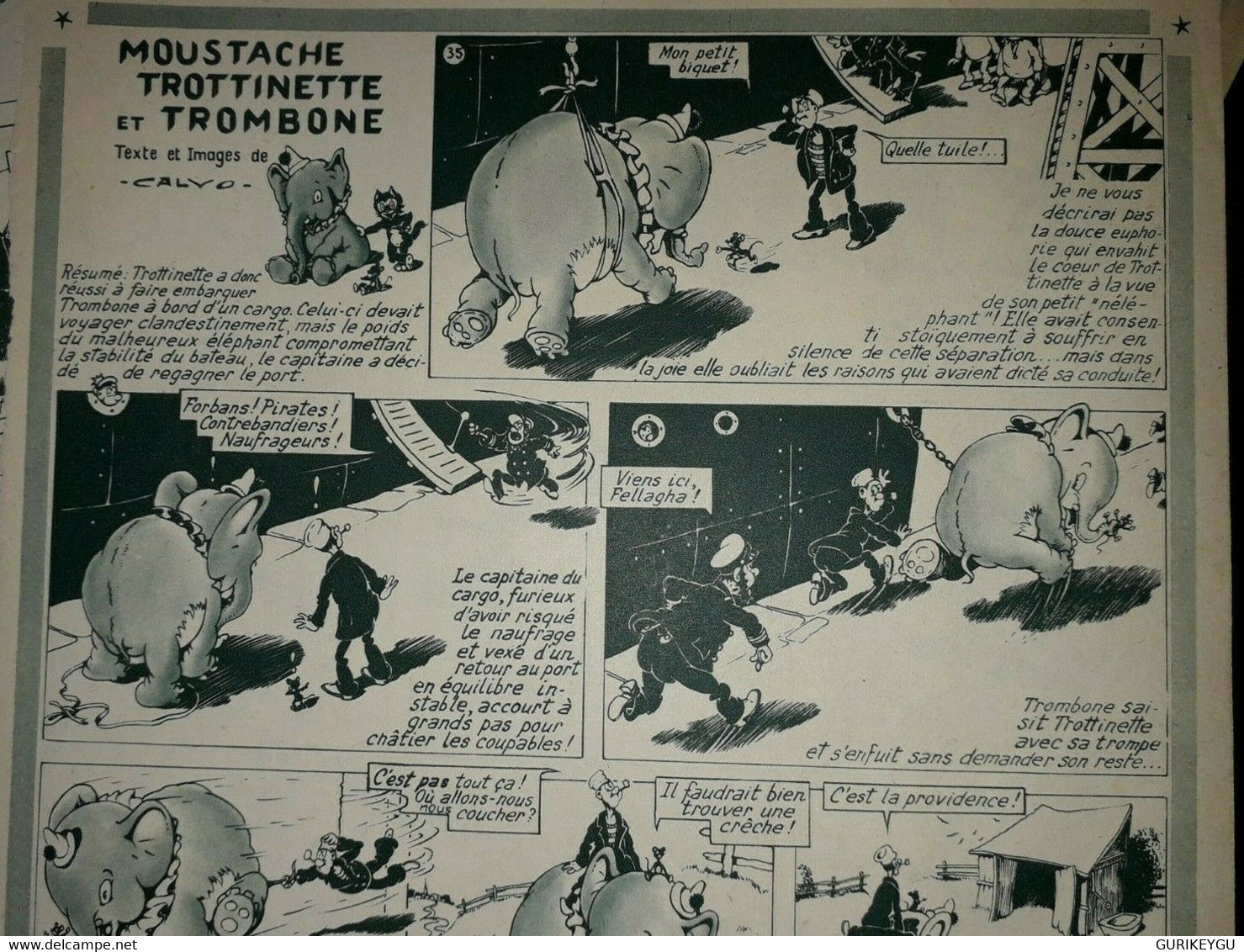 RARE 10 Pages MOUSTACHE ET TROTTINETTE  Et TROMBONE 1957 EO CALVO - Sagédition