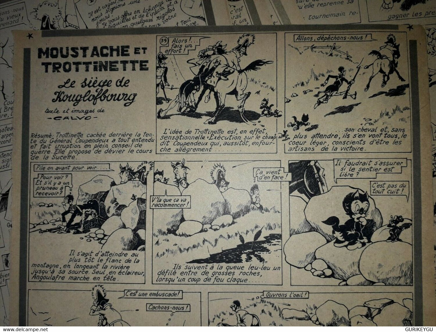 RARE 46 Pages MOUSTACHE ET TROTTINETTE Le Siège De Kouglofbourg 1957 EO CALVO - Sagédition