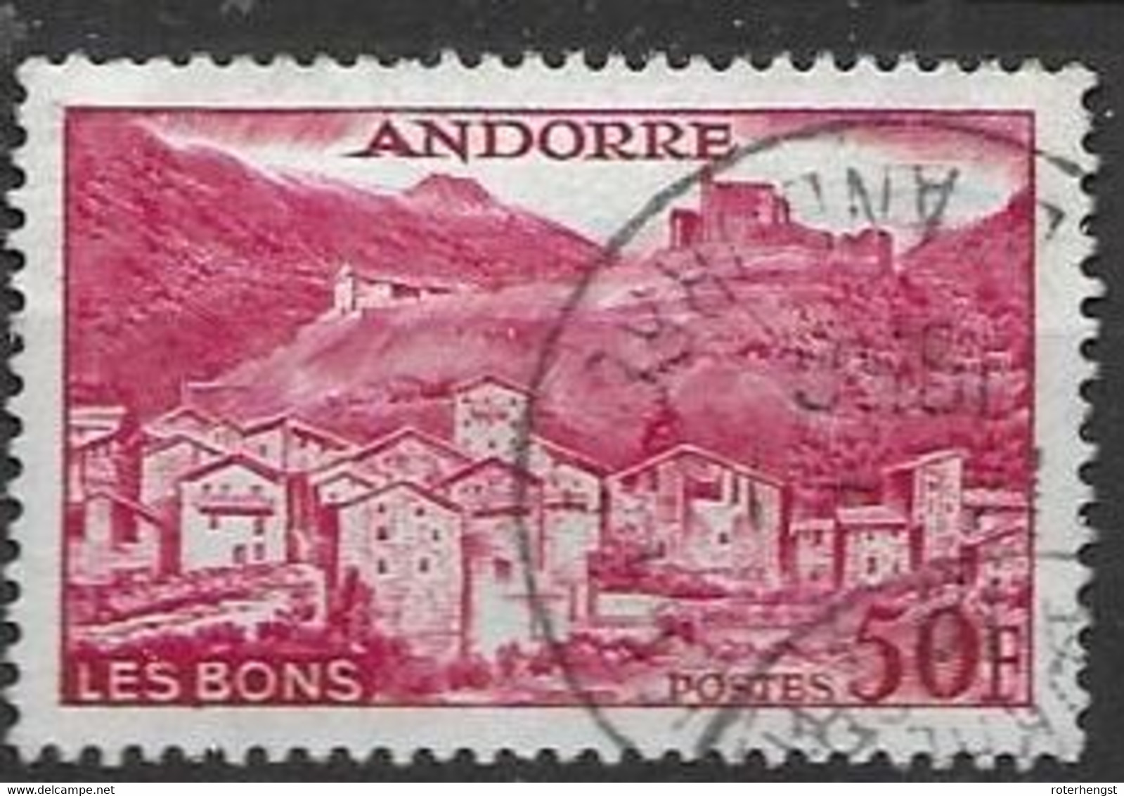 Andorre VFU 1955 3 Euros - Oblitérés