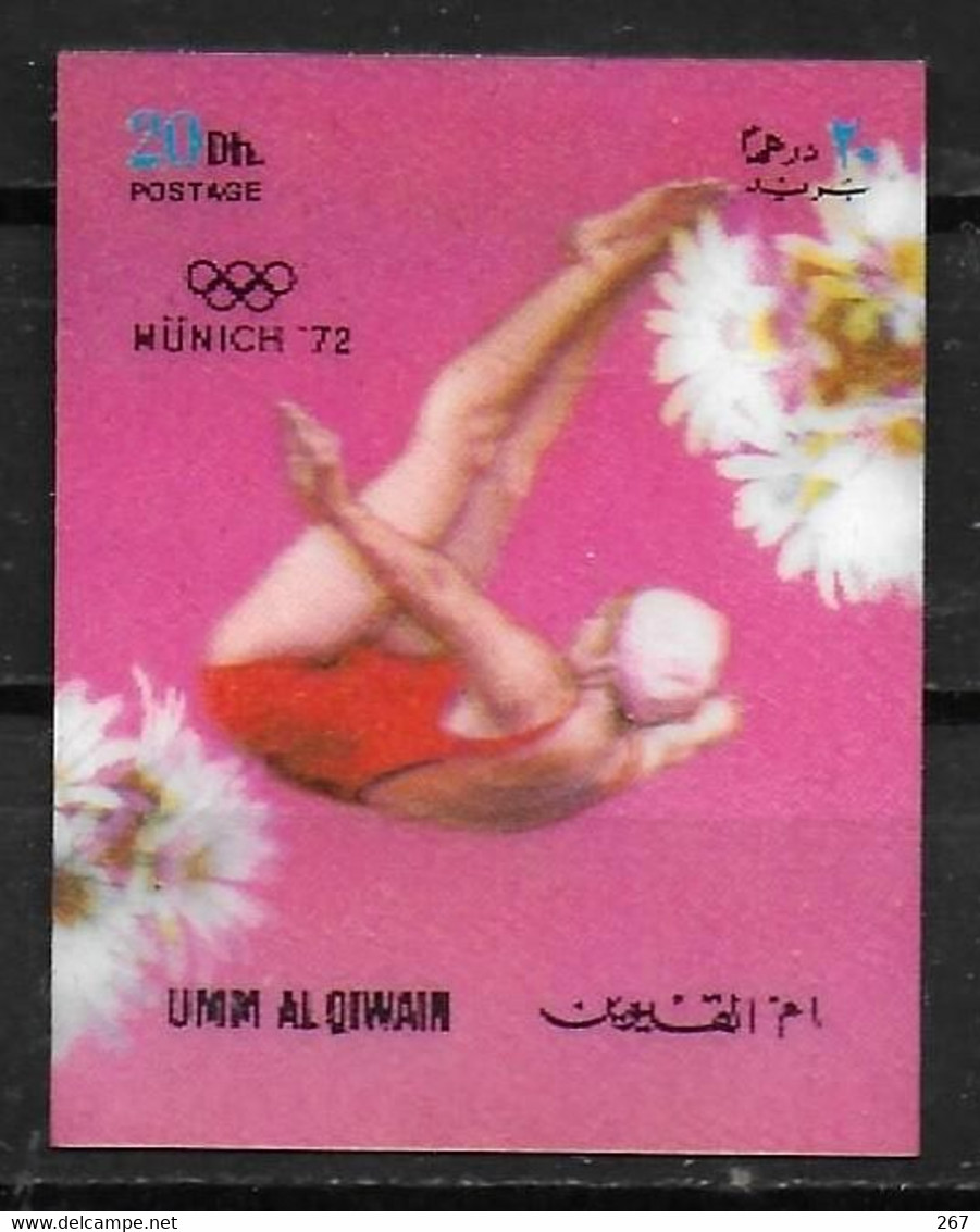 UMM AL QIWAIN  N°    * *    Jo 1972   3D  Plongeon - Kunst- Und Turmspringen