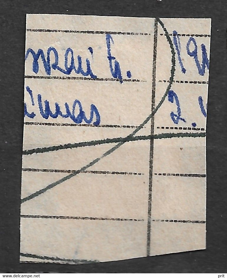 USSR 1955 3R Soviet Receipt Stamp Пошлина. J.Barefoot Revenues Cat. No 42. Used / On Paper Cut. - Fiscales
