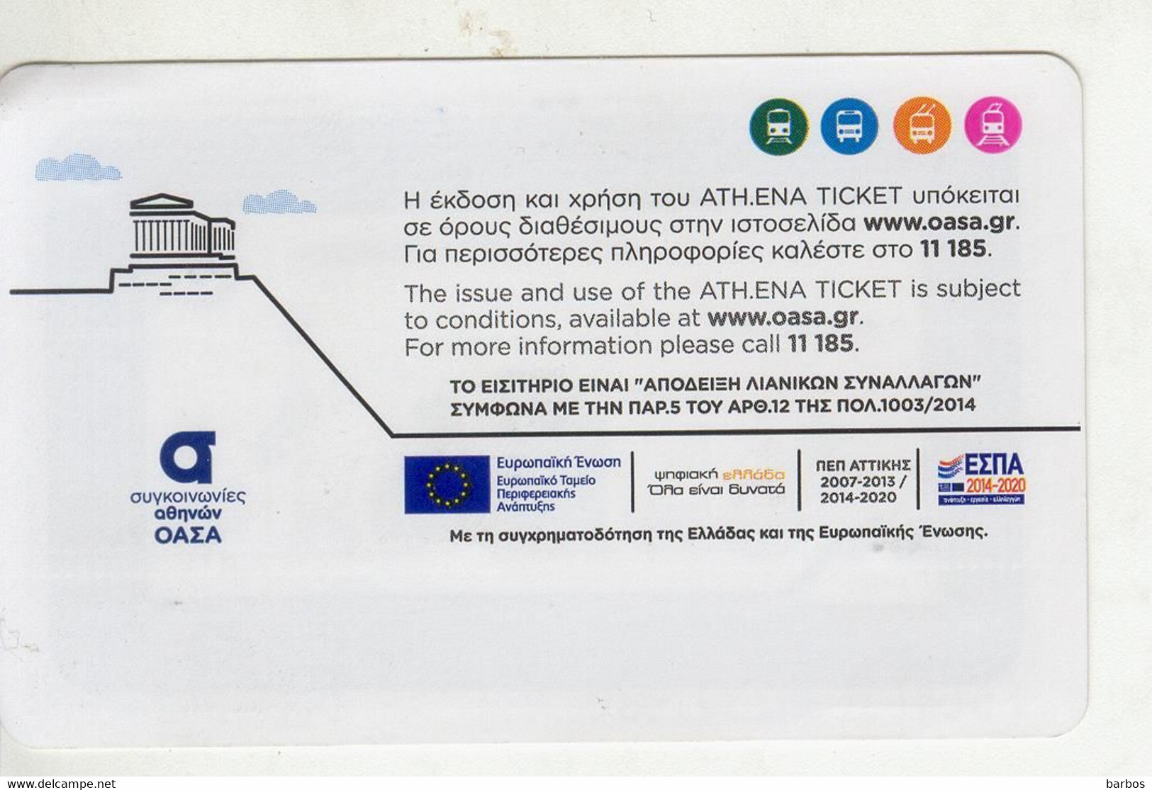 Greece , Athena ,  Trolley Bus   Ticket ,  2021 , Used - Europa