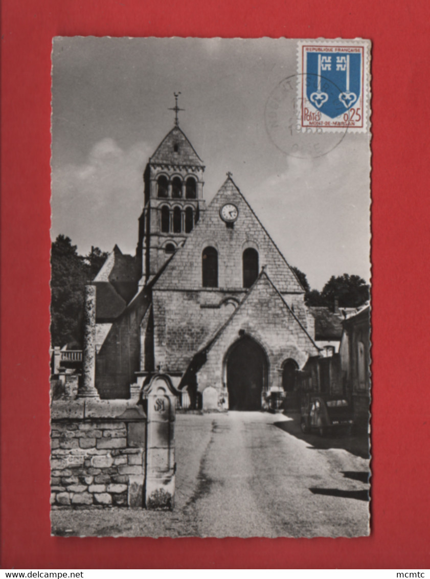 CPSM Petit Format  -  Nogent Sur Oise  -(Oise) - L'église  ( Auto, Voiture , Citroën 2 Cv) - Nogent Sur Oise
