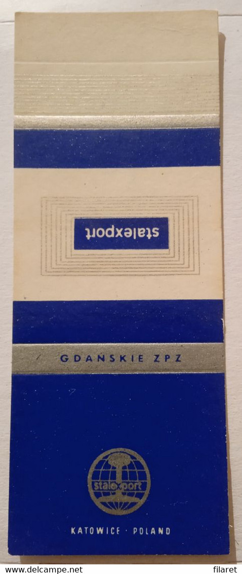 STEEL IMPORT EXPORT,POLAND,POLOGNE,POLISH,GDANSK FACTORY,OLD UNFOLDED MATCHBOX SKILLET - Boites D'allumettes