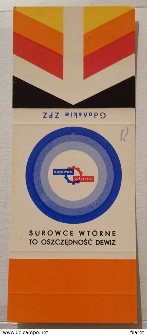 POLAND,POLOGNE,POLISH,GDANSK FACTORY,OLD UNFOLDED MATCHBOX SKILLET - Boites D'allumettes