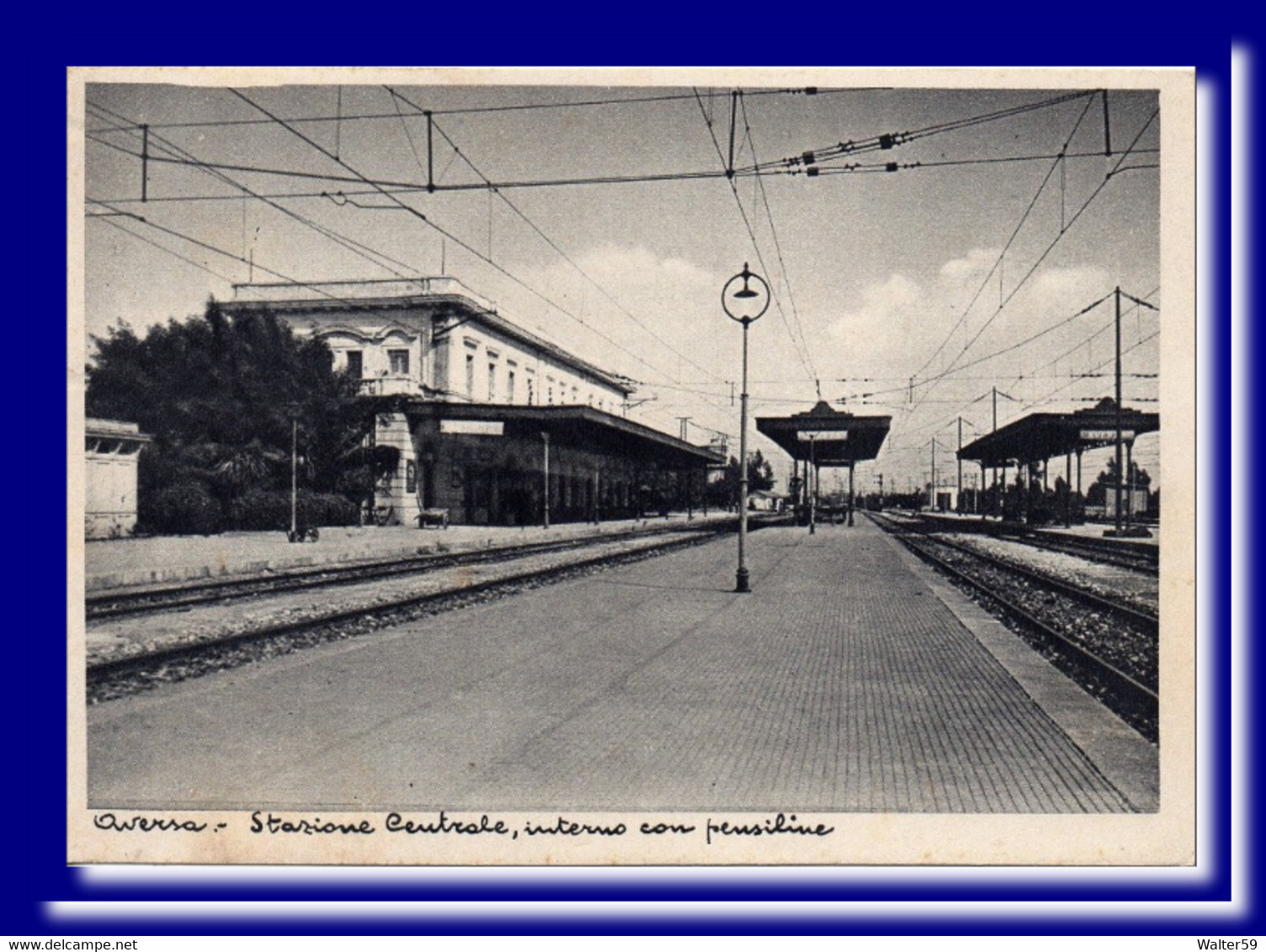 1930 Italia Cartolina AVERSA Stazione Centrale Interno Binari Nuova - Aversa