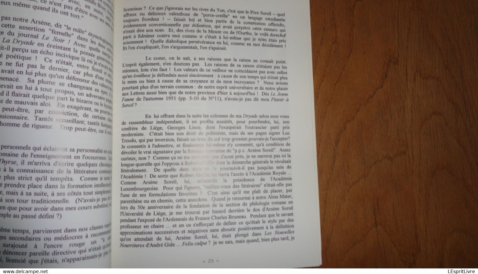 ARSENE SOREIL 1893 1993 Au Pays de Dure Ardenne Régionalisme Erezée Rendeux Auteur Ecrivain Belge Poète Wallon