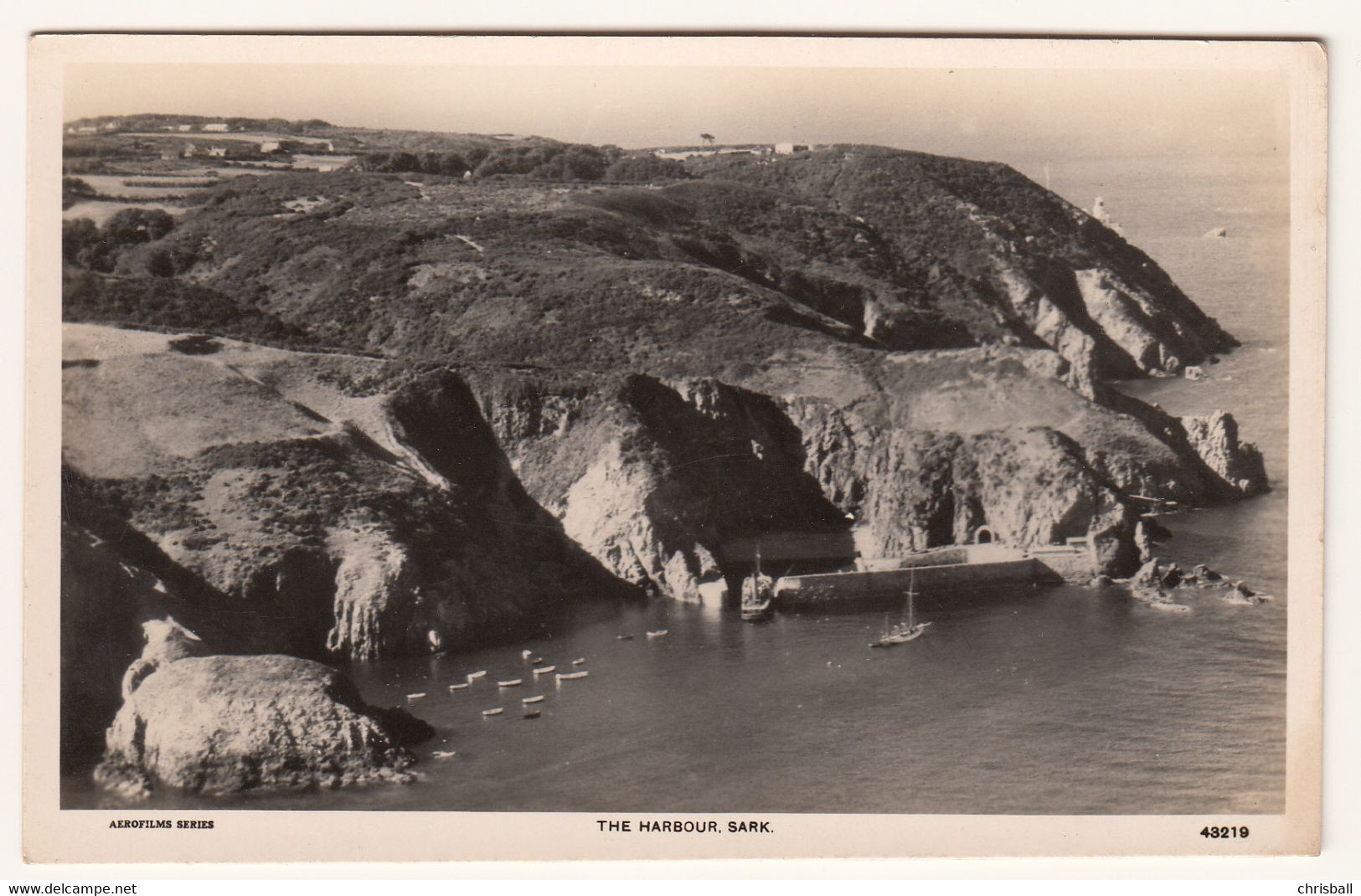 SARK Postcard - The Harbour From The Air - Unused - Sark