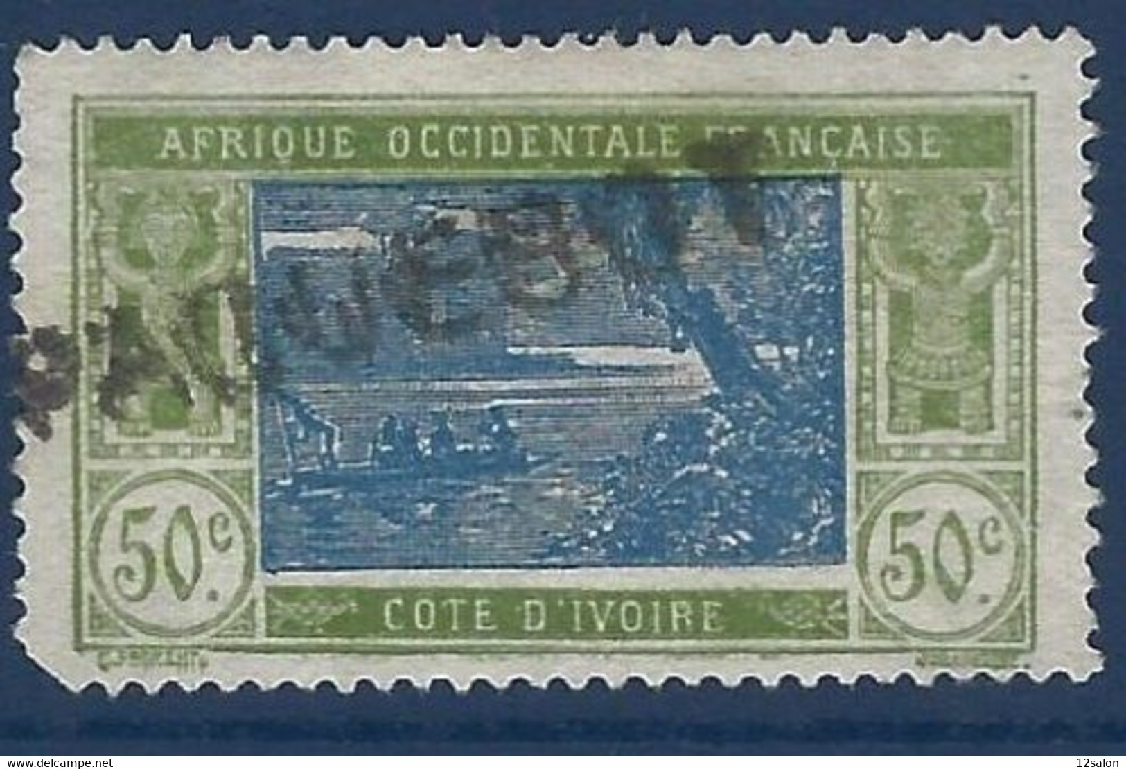 COTE D'IVOIRE  N° 69 Obl  MARITIME GRIFFE LINEAIRE PAQUEBOT - Usados