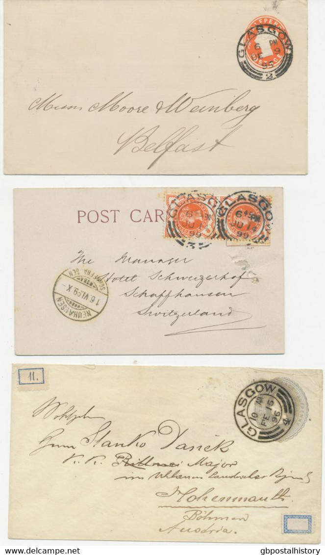 GB 1895/1902 26 Queen Victoria Postal Stationery Envelopes/postcards/wrappers + Franked Covers Most In Very Fine/superb - Escocia