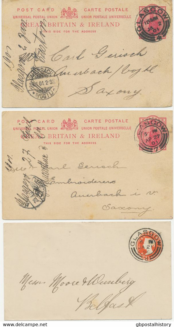 GB 1895/1902 26 Queen Victoria Postal Stationery Envelopes/postcards/wrappers + Franked Covers Most In Very Fine/superb - Escocia