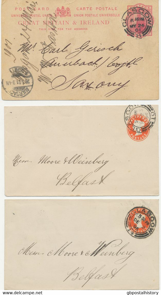 GB 1895/1902 26 Queen Victoria Postal Stationery Envelopes/postcards/wrappers + Franked Covers Most In Very Fine/superb - Scotland