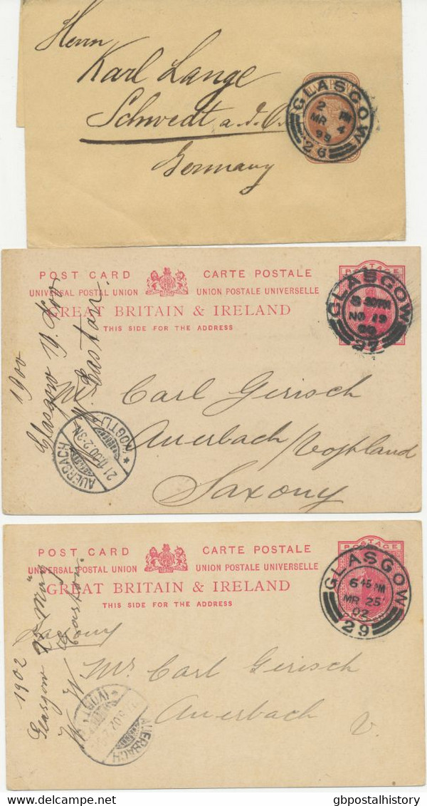 GB 1895/1902 26 Queen Victoria postal stationery envelopes/postcards/wrappers + franked covers most in very fine/superb