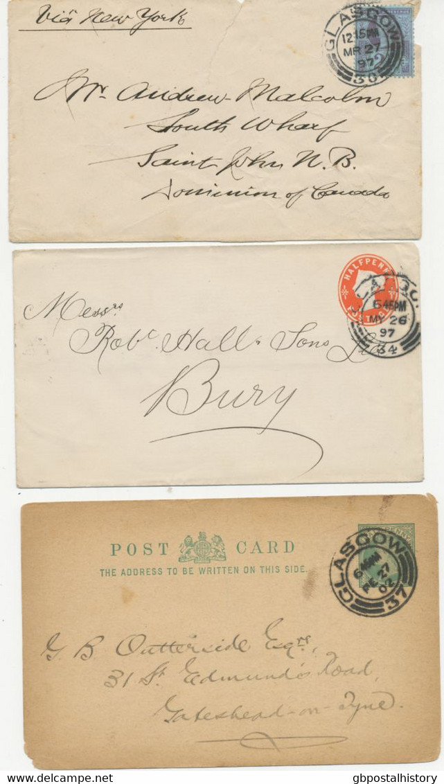 GB 1895/1902 26 Queen Victoria postal stationery envelopes/postcards/wrappers + franked covers most in very fine/superb