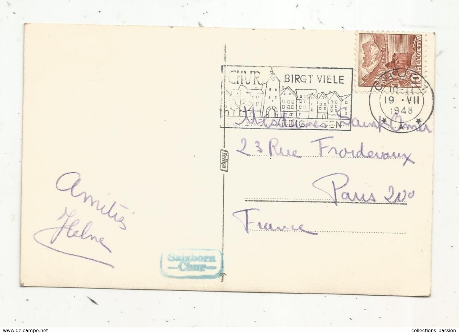 Cp, Carte-photo Salzborn, Chur , SUISSE, GR, CHUR , COIRE, CUIRA , 2 Scans , Voyagée 1948 - Chur