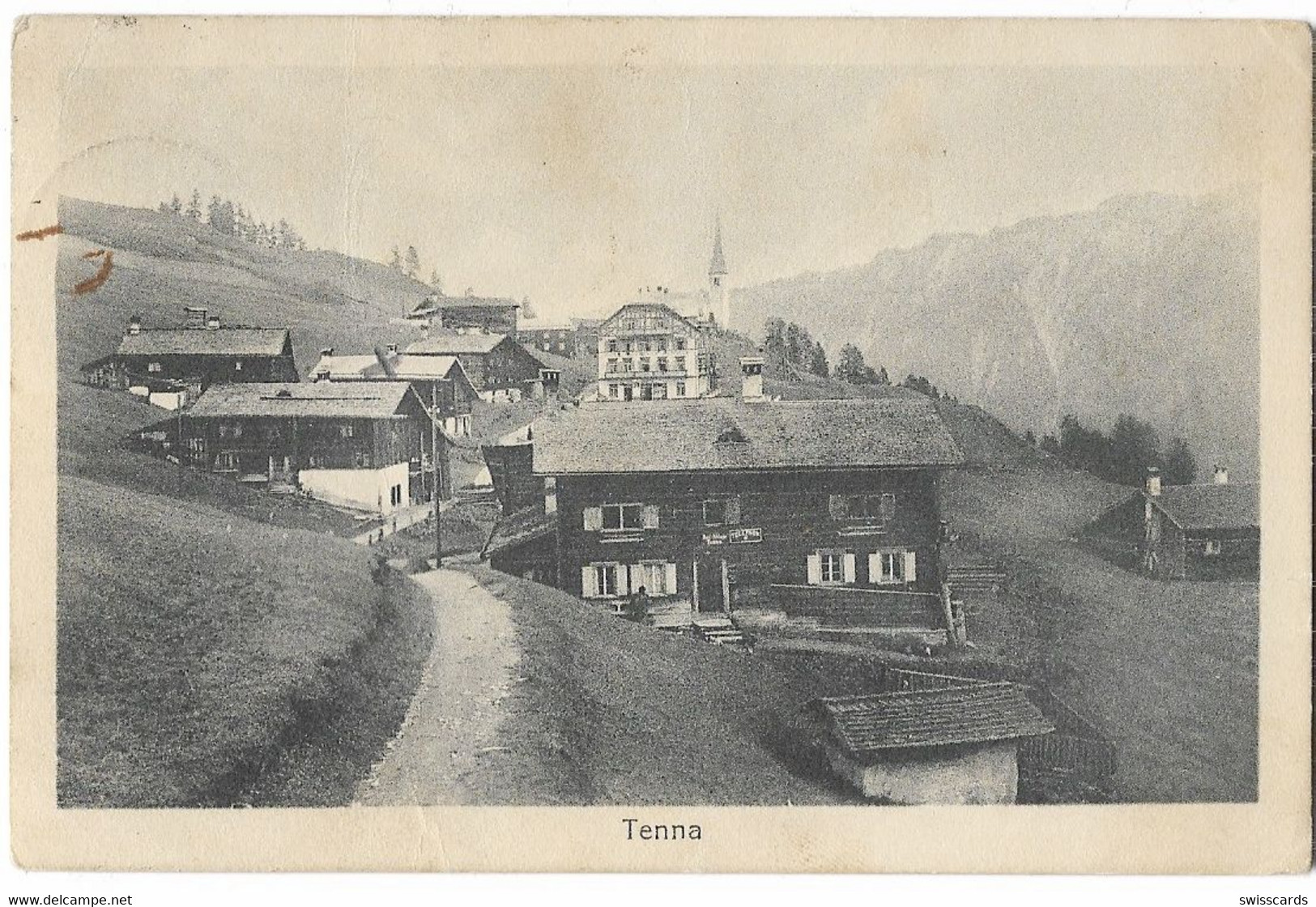 TENNA: Poststelle Mit Dorf 1920 - Tenna