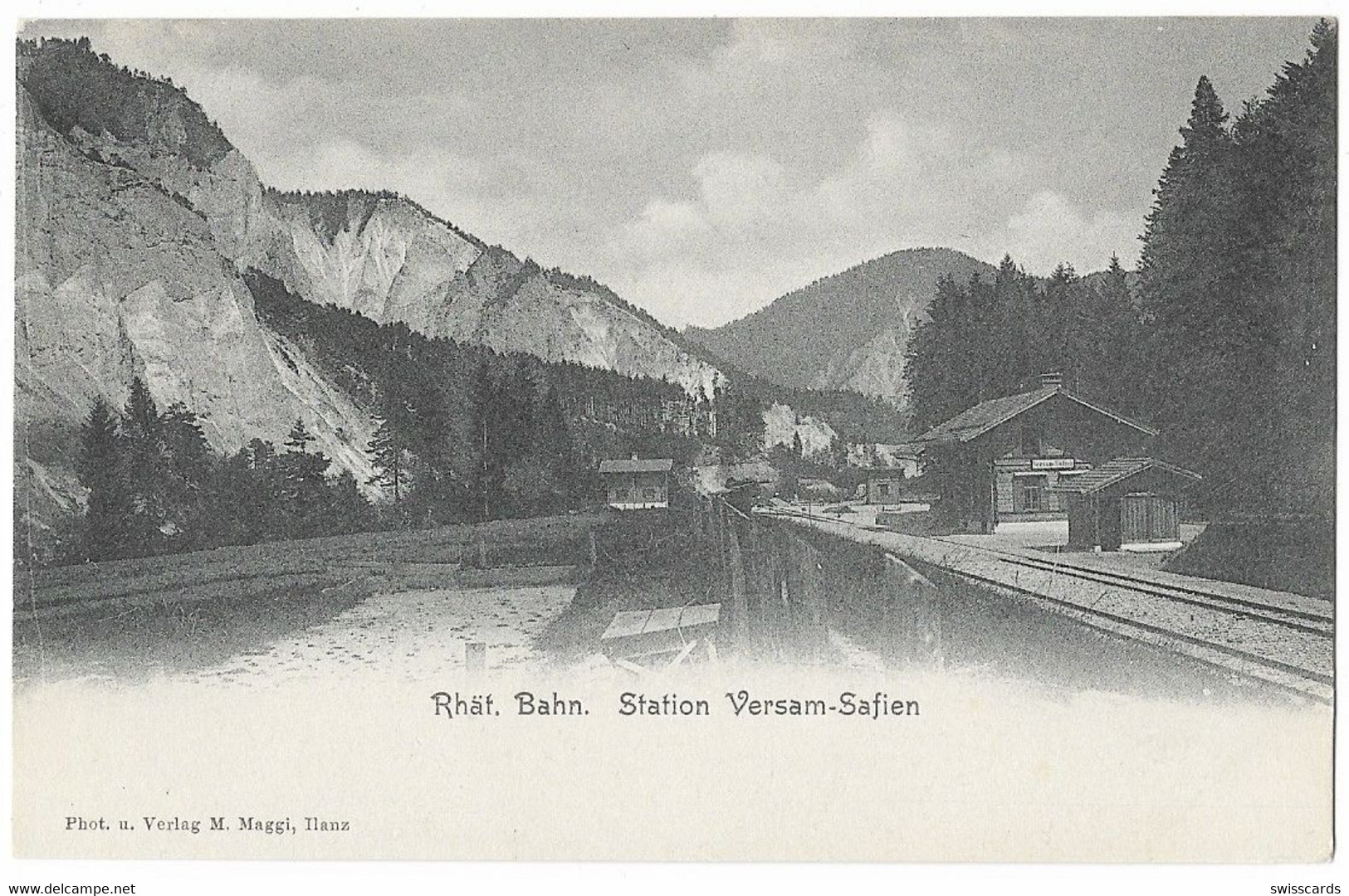 VERSAM-SAFIEN: Rhät. Bahn Bahnhof ~1900 - Safien