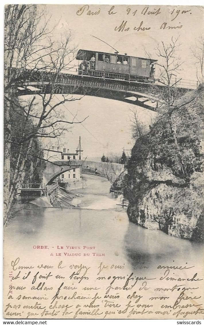 ORBE: Train Sur Pont 1900 - Orbe