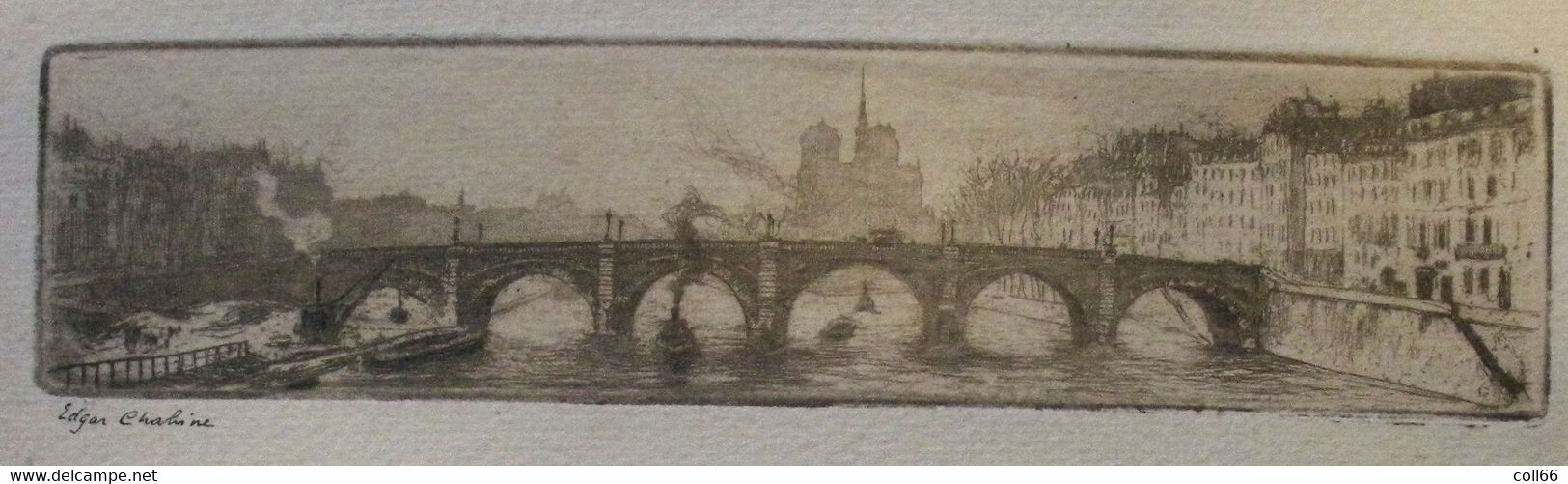 75 Paris Vieux Carton D'invitation Mme Dubois Bois Gravé Notre-Dame Et Pont Par Edgar Chalvine 22.2x15cm 99 Quai D'Orsay - Historische Dokumente