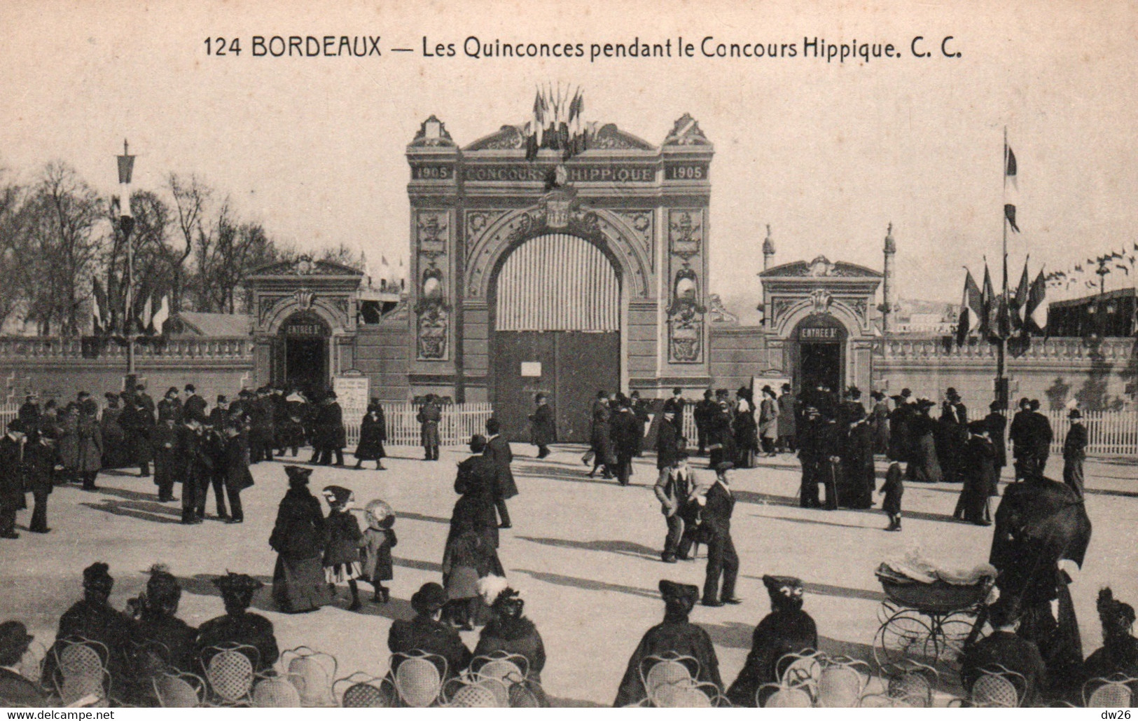 Hippisme - Bordeaux - Les Quinconces Pendant Le Concours Hippique - Carte C.C. N° 124 Non Circulée - Horse Show