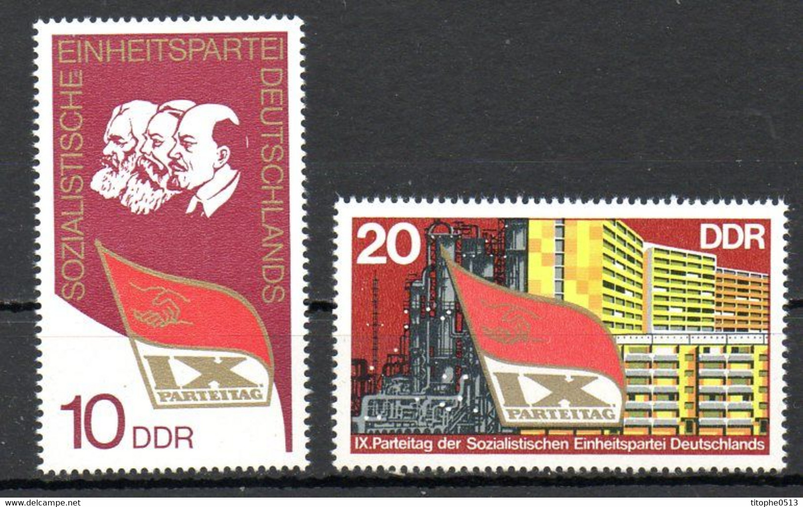 RDA. N°1801-2 De 1976. Marx/Lénine. - Karl Marx