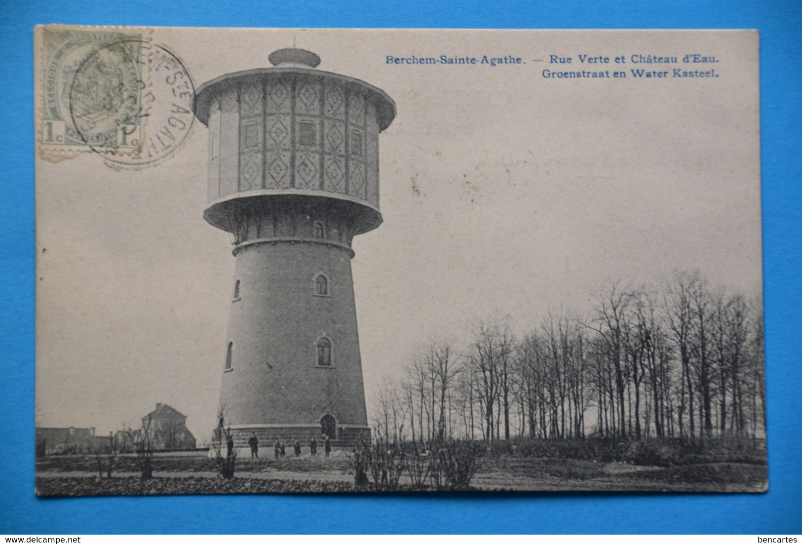 Berchem-Ste-Agathe 1900: Rue Verte Et Château D'eau Animée - St-Agatha-Berchem - Berchem-Ste-Agathe