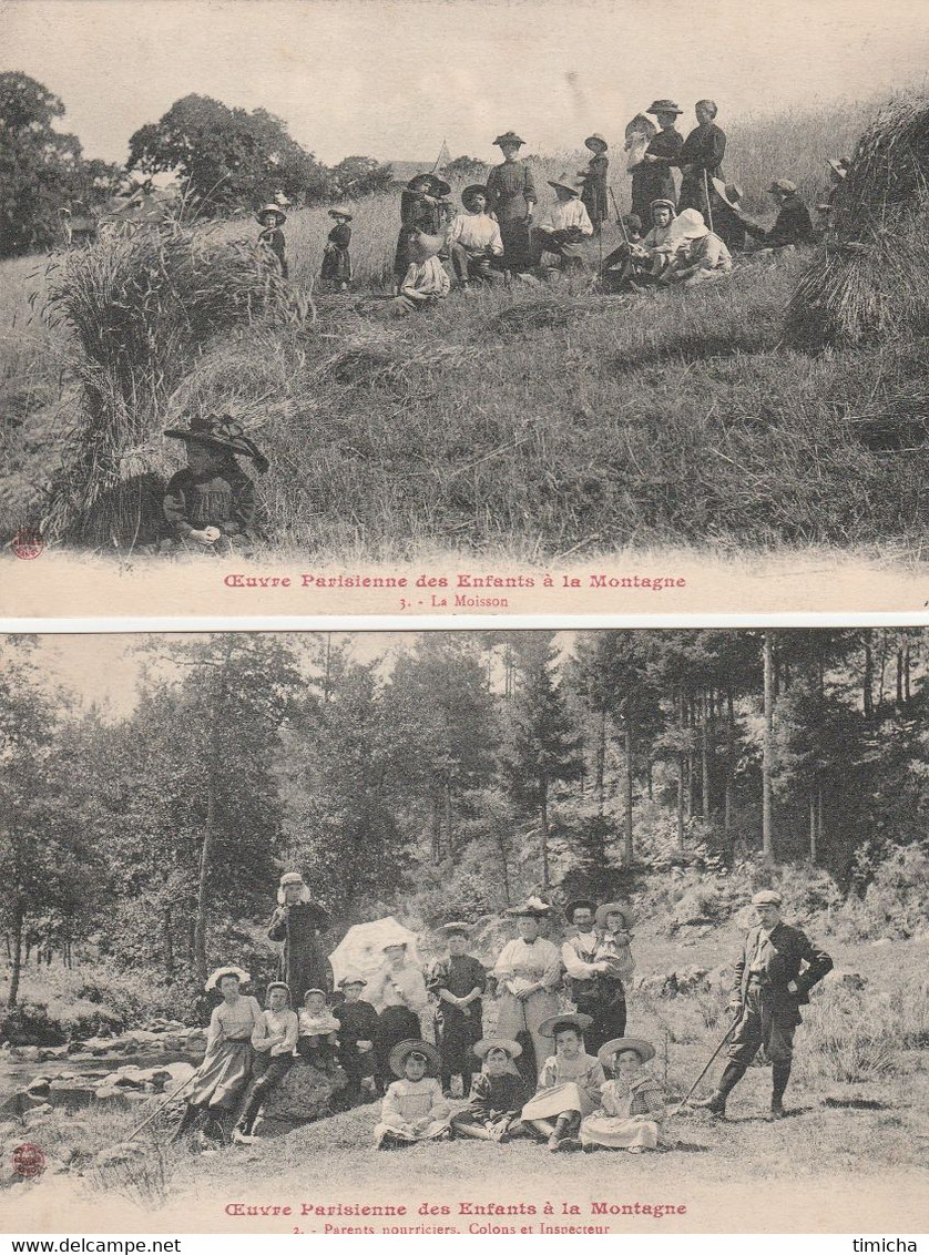 (17)   Lot De 2 Cartes Des Oeuvres Parisiennes Les Enfants à La Montagne - Autres & Non Classés