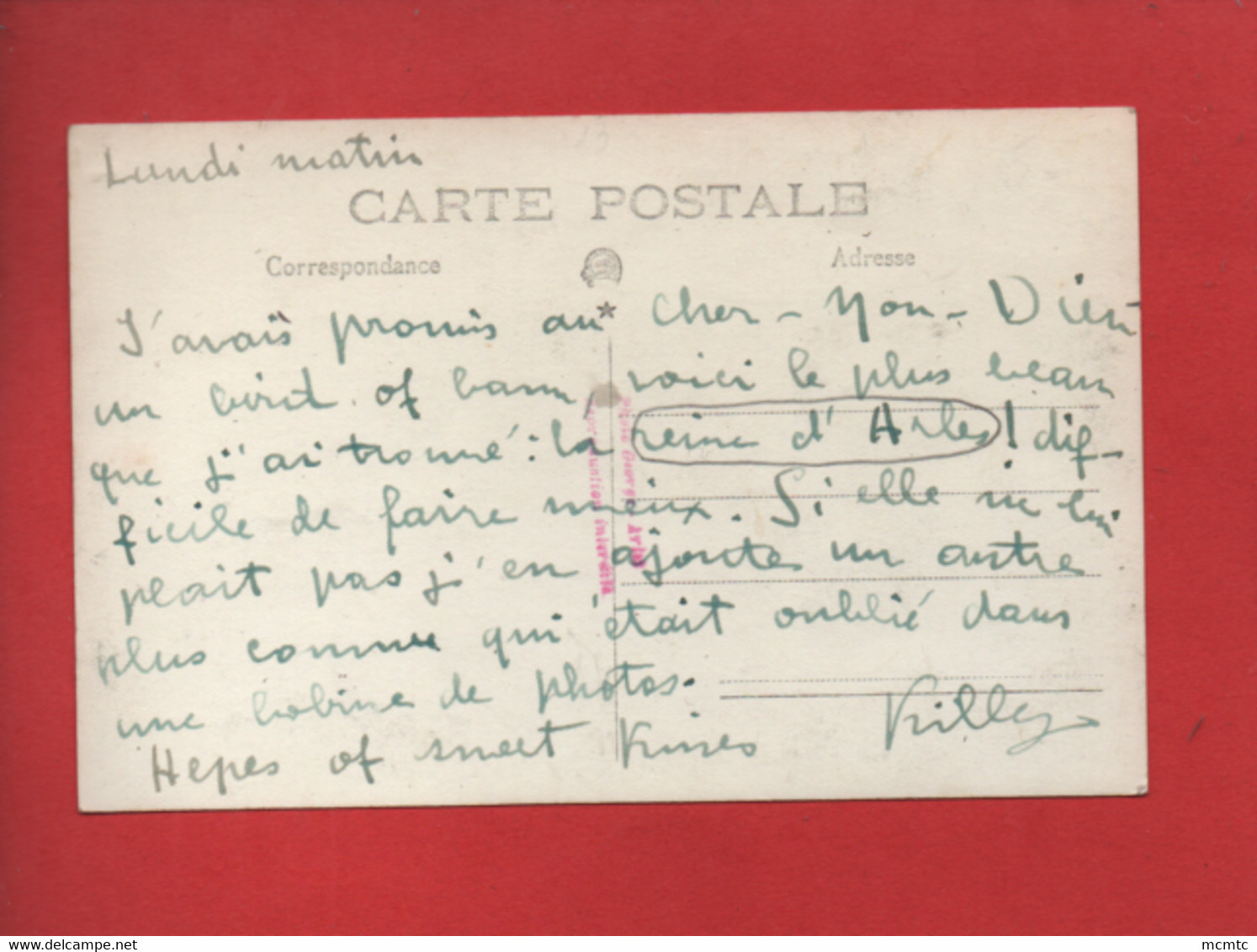 Carte Photo à Confirmer - Correspondance Le Reine D' Arles  - - Arles