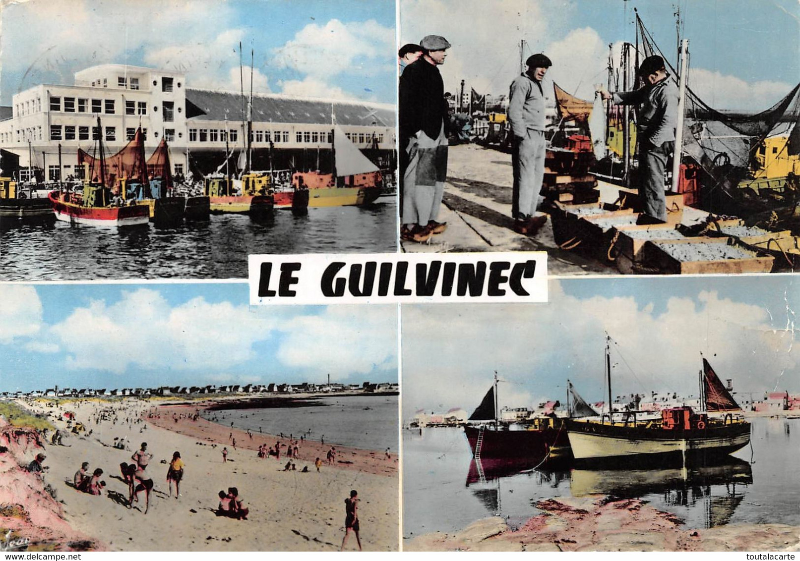 CPSM 29   GUILVINEC  LE PORT ET SA PLAGE - Guilvinec