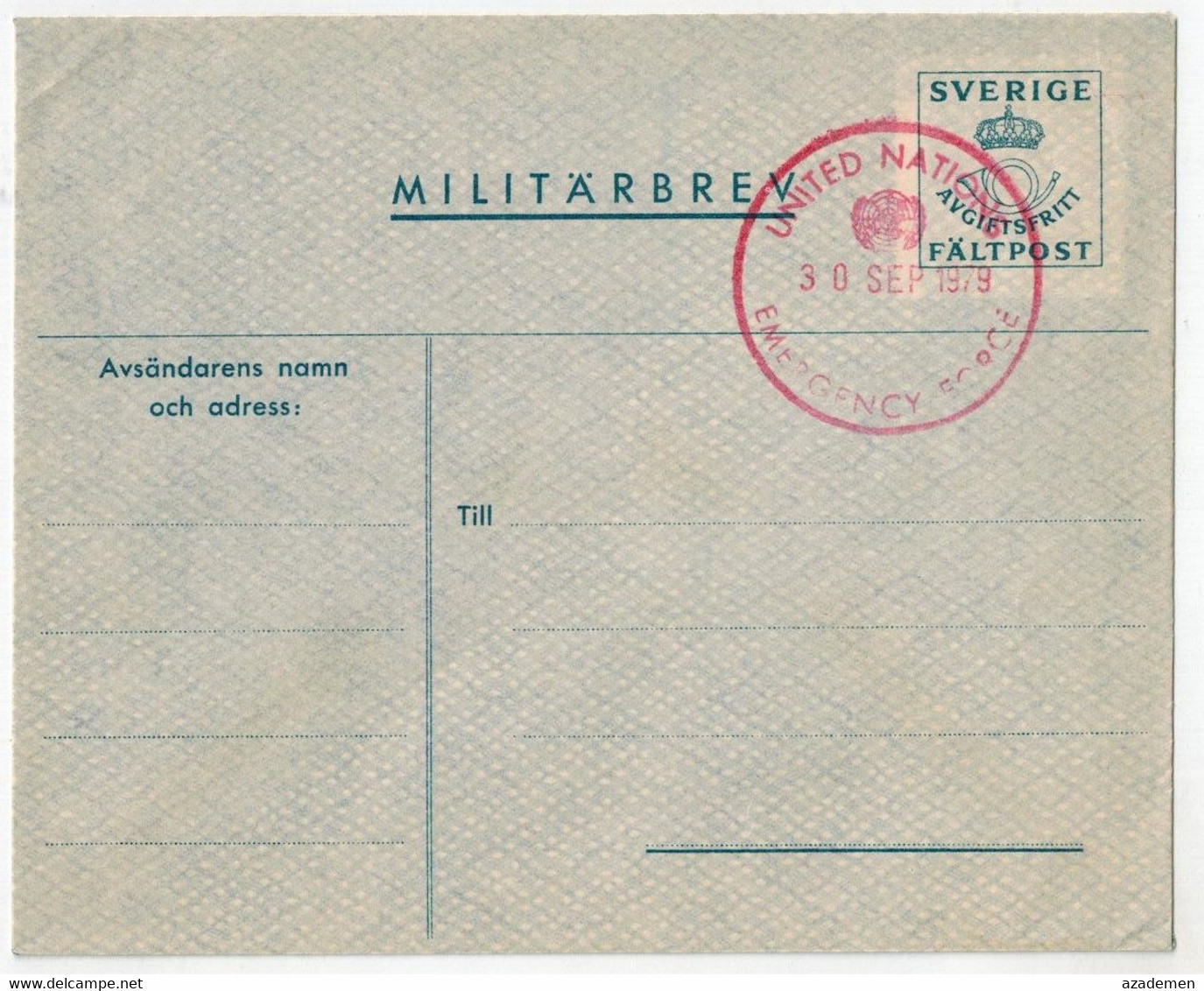 MILITARBREV  UNITED NATIONS 1979 - Military