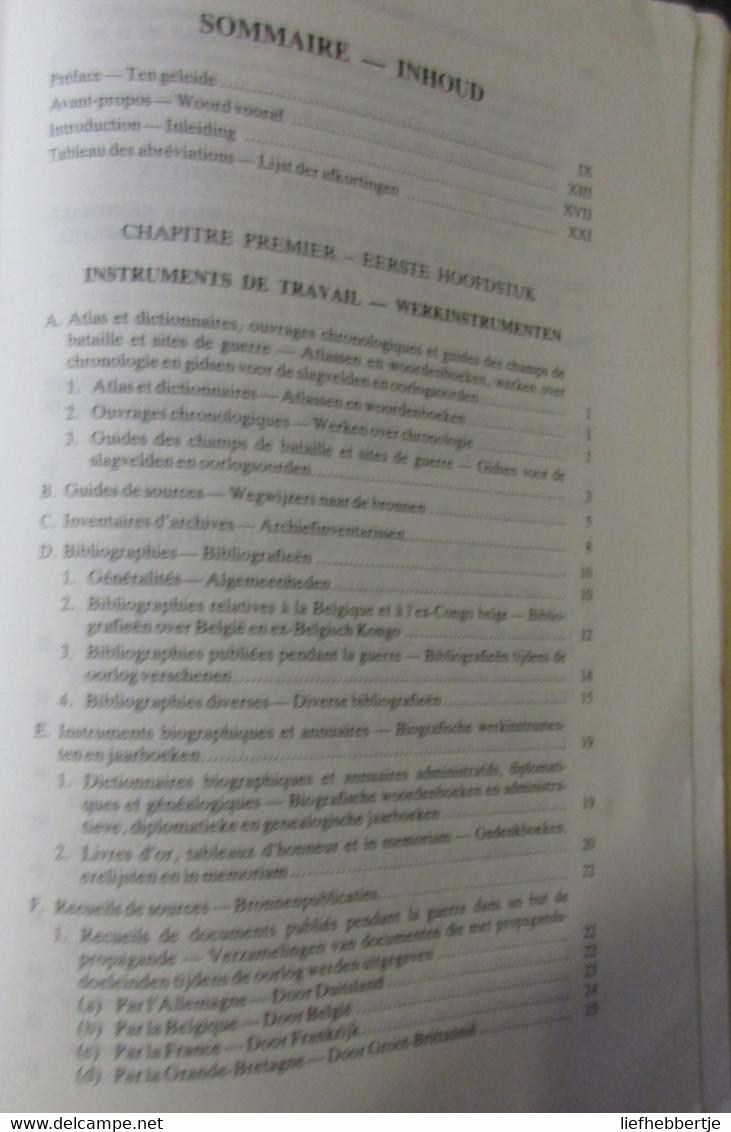 België En De Eerste Wereldoorlog Bibliografie - Door P. Philippe Ea - 1987 - WO I - Oorlog - Guerre 1914-18