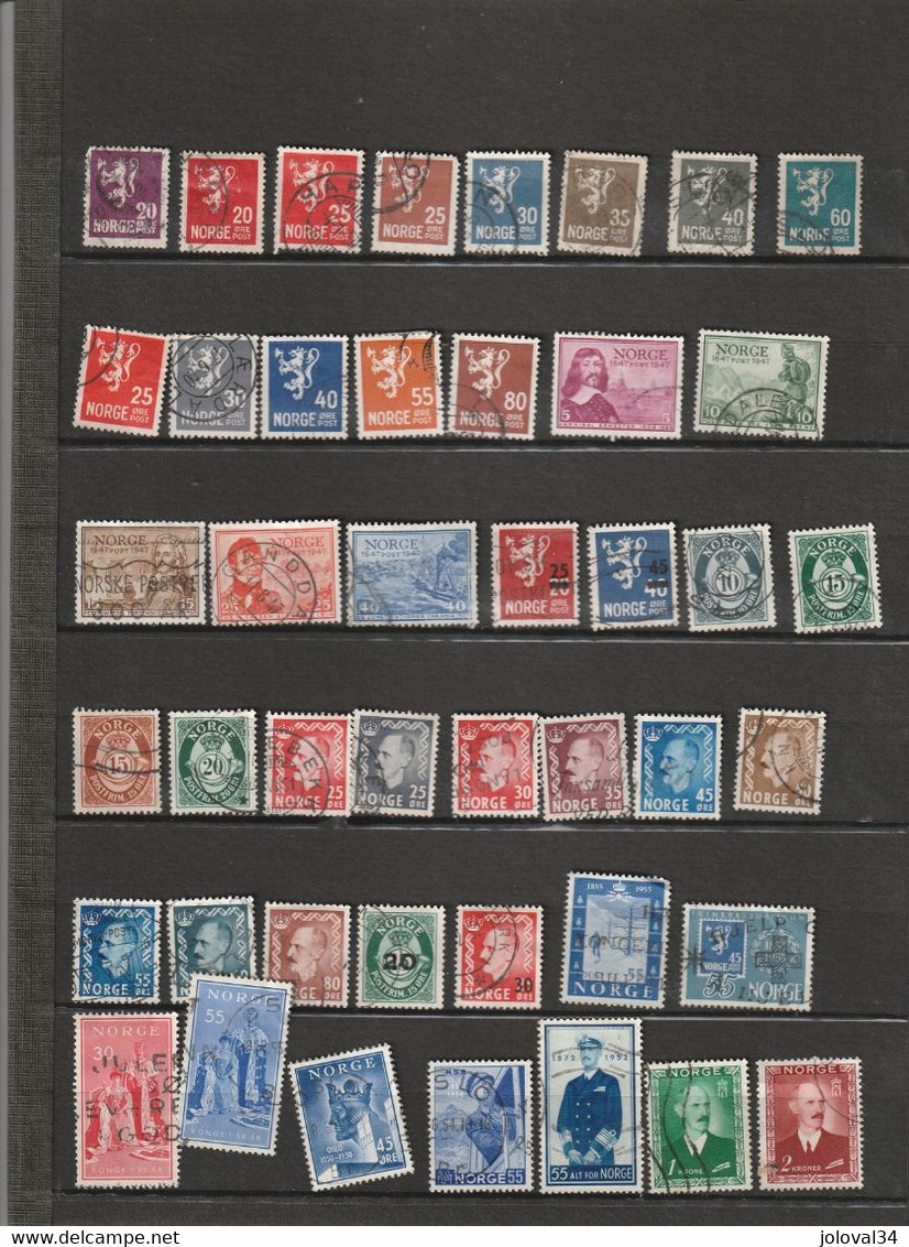 Norvège  - Lot Collection 44 Timbres  Oblitérés à Partir 1926  Tous états Voir Scan - Collections