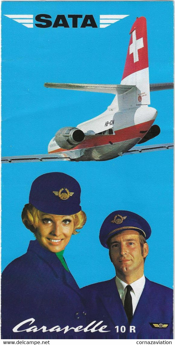 Aviation 2 Dépliants Se La SATA Genève - Rare - Werbung