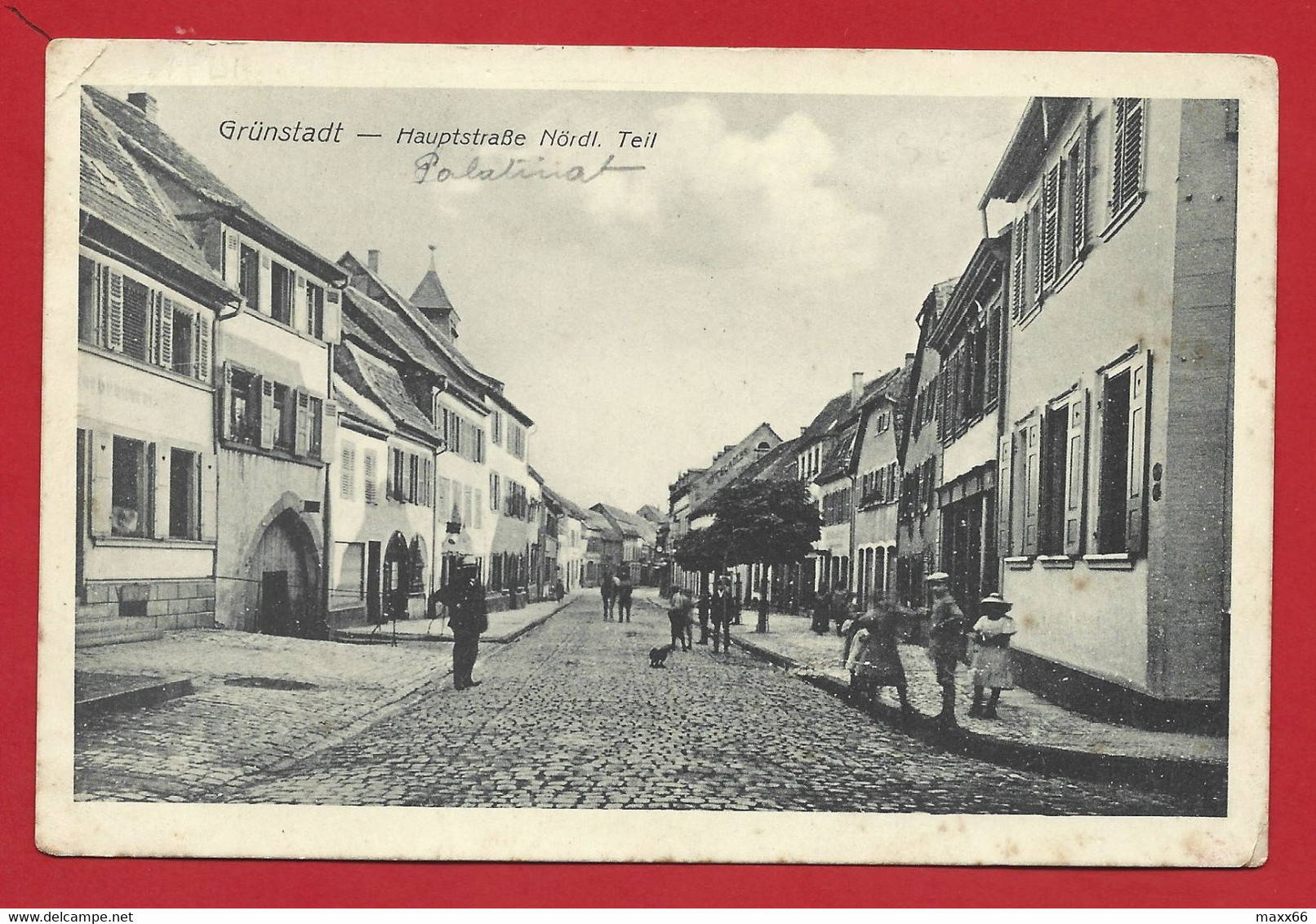 CARTOLINA NV GERMANIA - GRUNSTADT - Hauptstrasse Nordl. Teil - 9 X 14 - 1919 - Gruenstadt