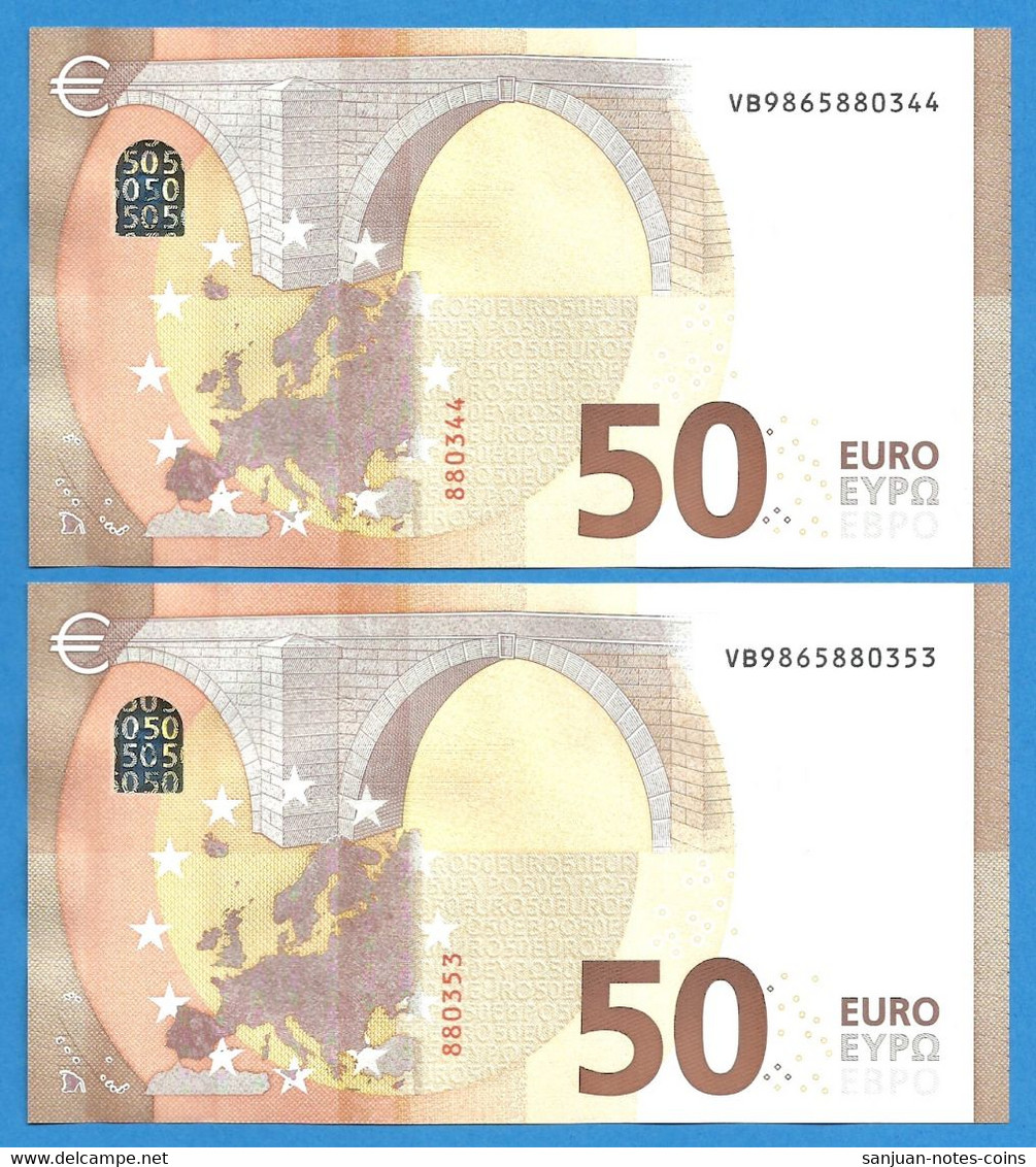 50 EURO SPAIN LAGARDE PAREJA VB-V019 UNC-FDS (D215) - 50 Euro