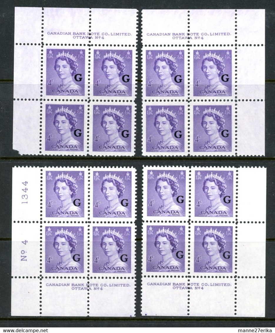 -Canada-1952- "Queen Elisabeth II"  MNH **  Overprinted 'G' - Aufdrucksausgaben