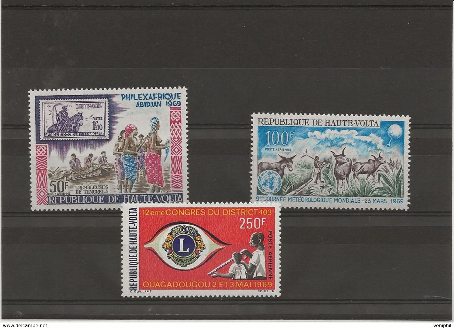 HAUTE - VOLTA -POSTE AERIENNE N° 63 A 65 NEUF SANS CHARNIERE -ANNEE 1969 - COTE : 15 € - Upper Volta (1958-1984)