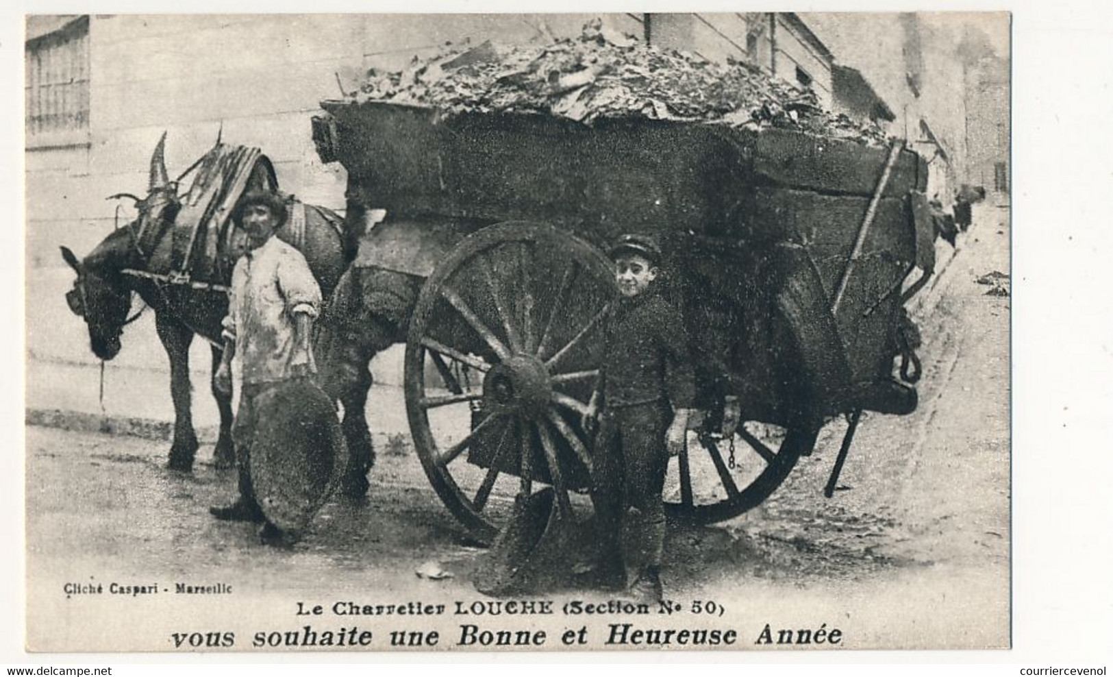 CPA - MARSEILLE (B Du R) - Le Charretier LOUCHE Vous Souhaite  ... Bonne Année - REPRODUCTION - Cinq Avenues, Chave, Blancarde, Chutes Lavies