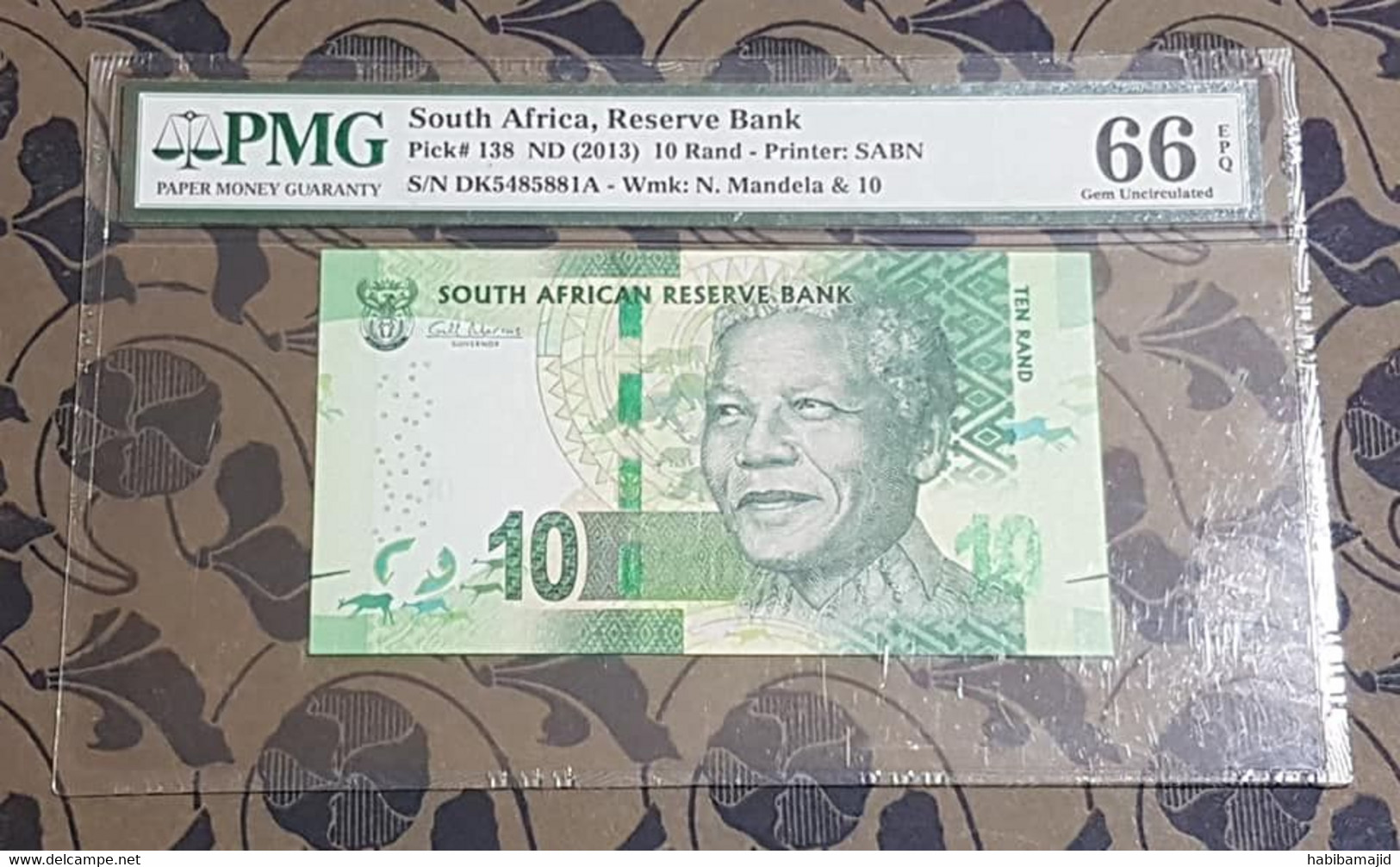 Afrique Du Sud : 10 Rand "Nelson Mandela" Pk 138 ND (2013) PMG 66 EPQ - Afrique Du Sud