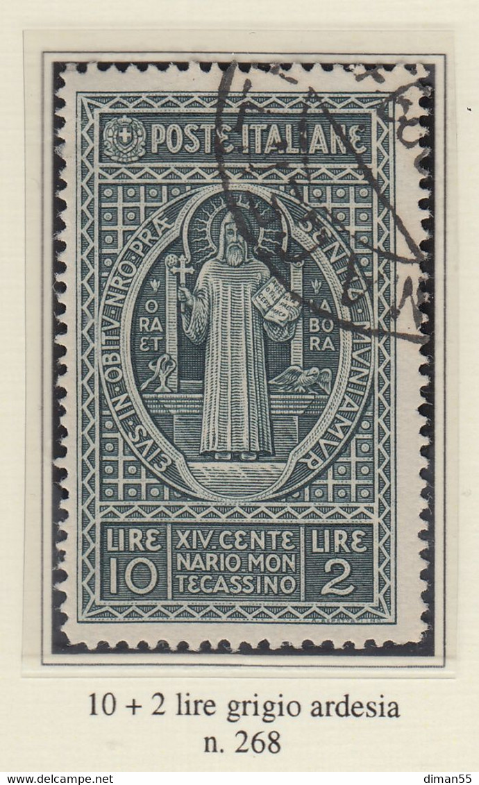 ITALIA - 1929 Montecassino   Sassone  N.262-268  Cat. 950 Euro  - Usati - Usati