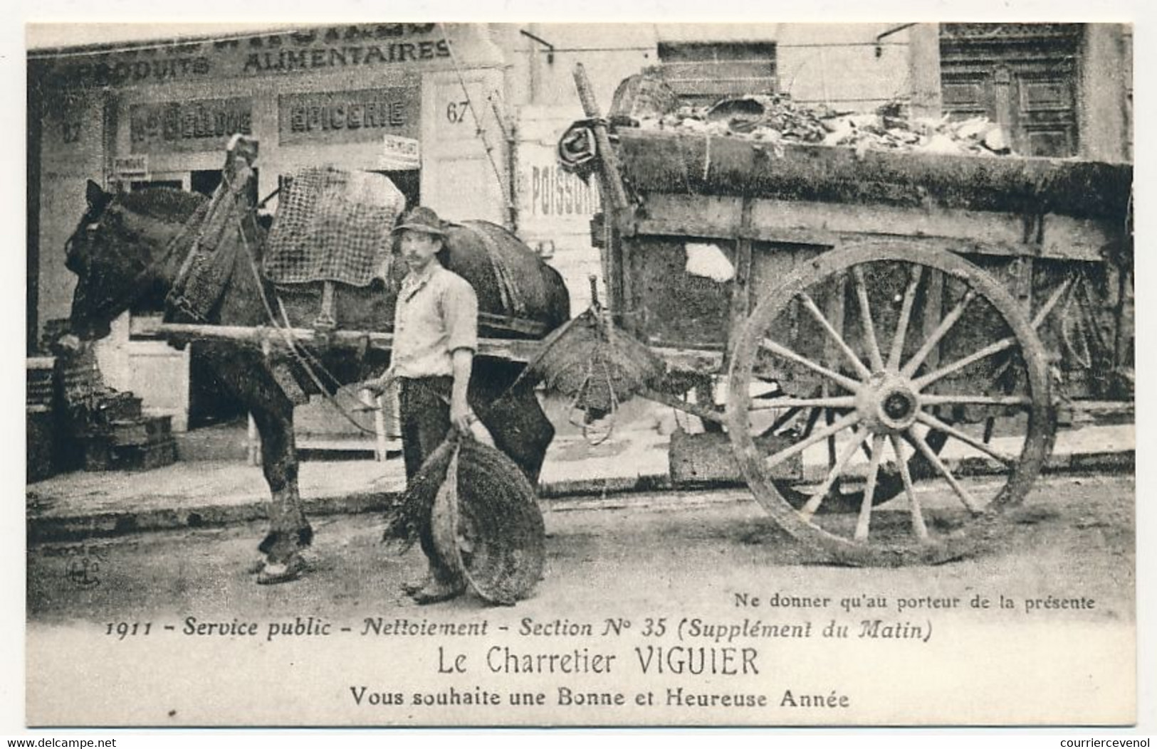 CPA - MARSEILLE (B Du R) - Le Charretier VIGUIER Vous Souhaite   ... Bonne Année - REPRODUCTION - Canebière, Centre Ville