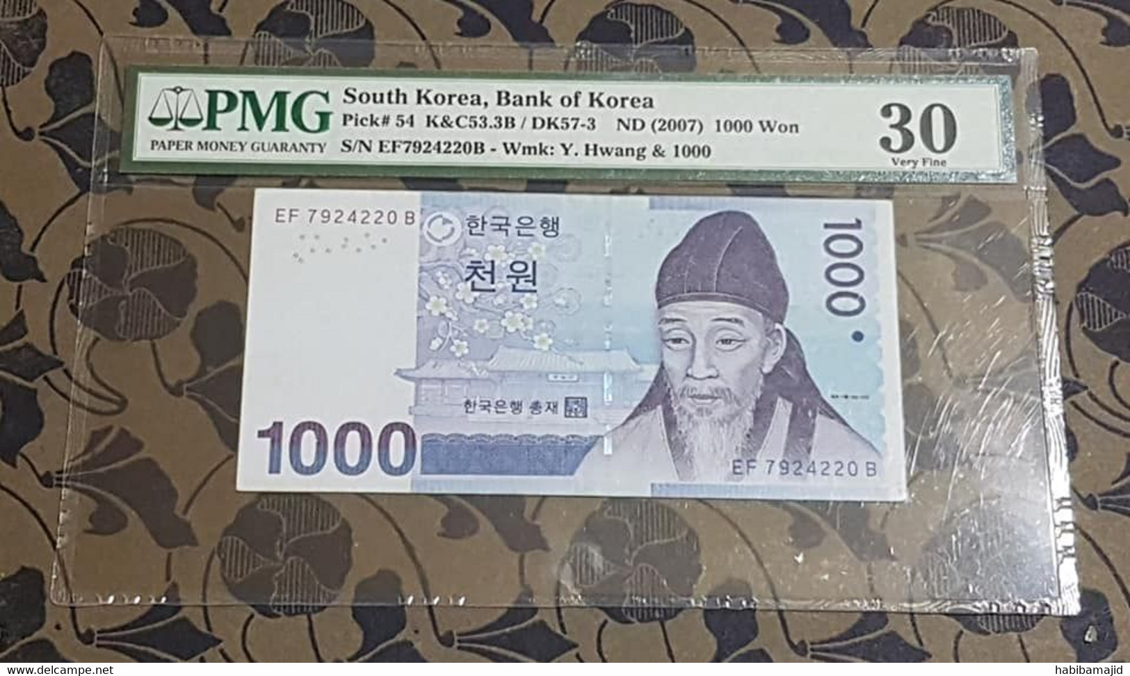 Corée Du Sud : 1000 Won "Y.Hwang" PK 54 ND (2007) PMG 30 EPQ - Korea, South