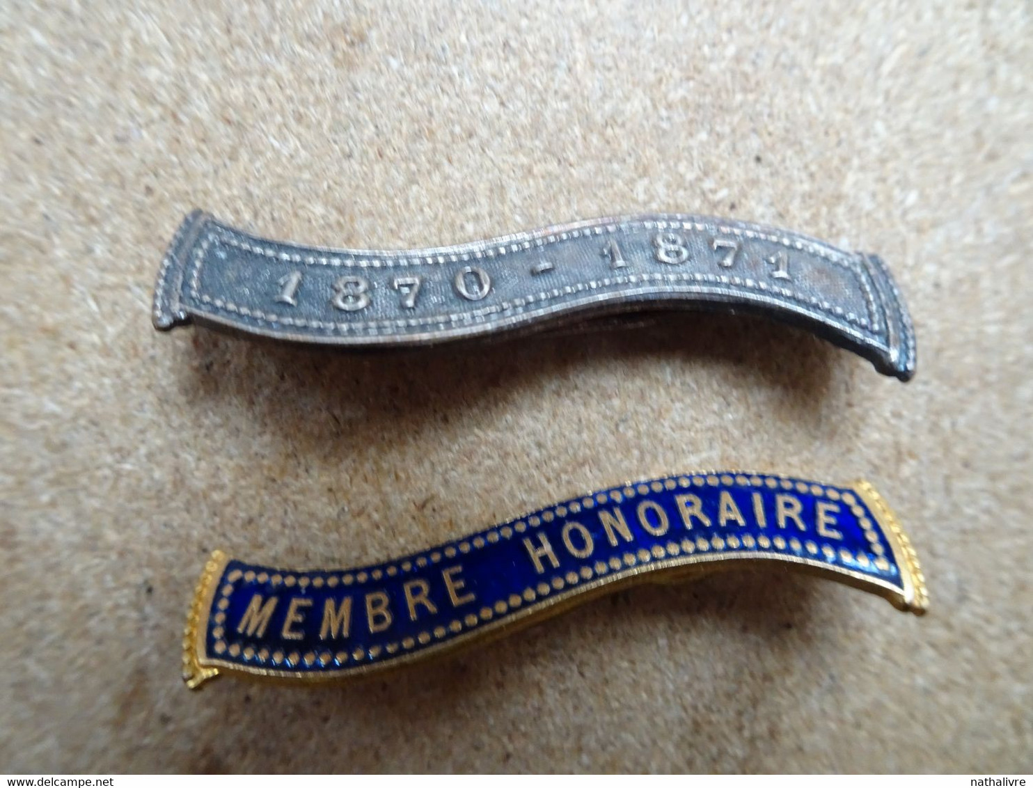 Barrette De Médaille 1870 - 1871 Argenté Et Barrette émaillée MEMBRE HONORAIRE Bleu Doré - Frankreich