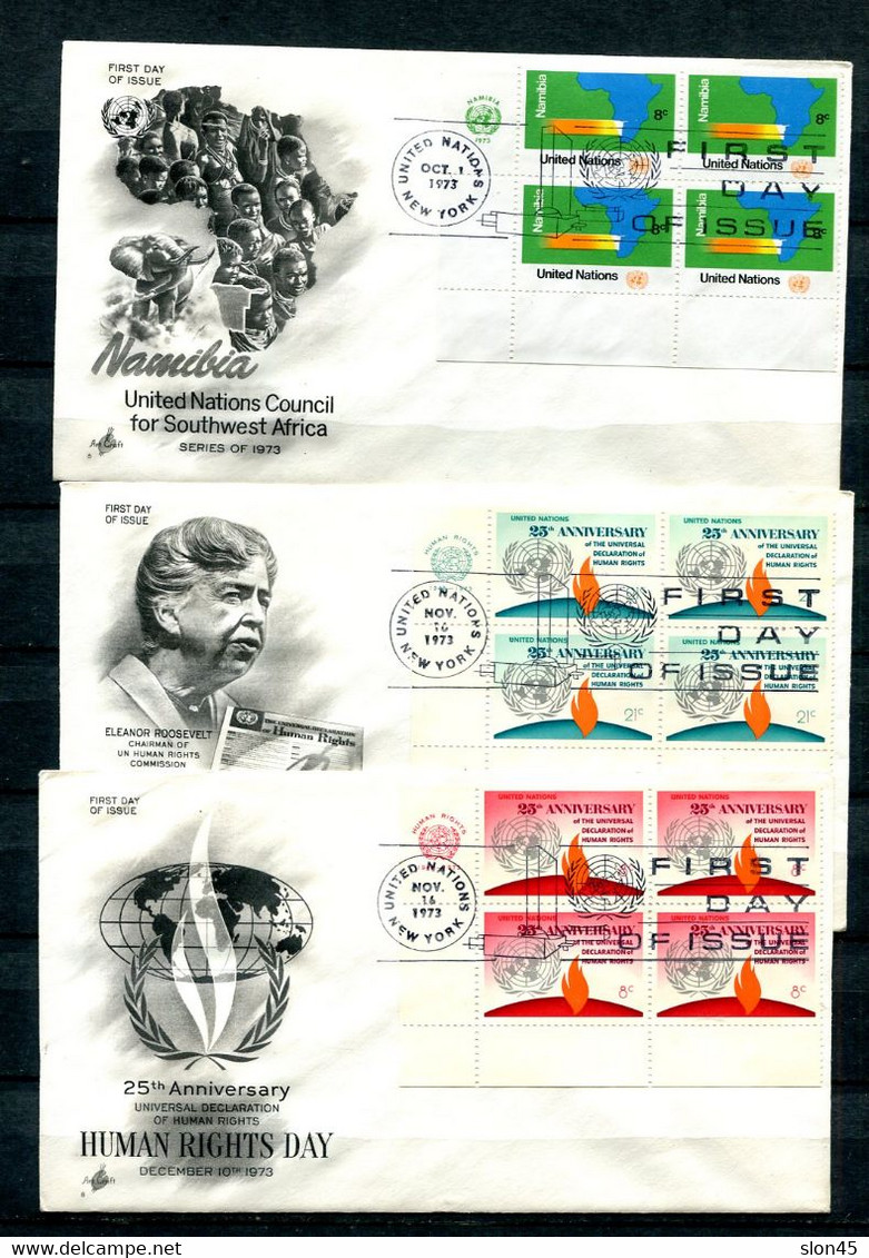 UN 1973 Accumulation 12 First Day Of Issue Covers 11904 - Colecciones & Series