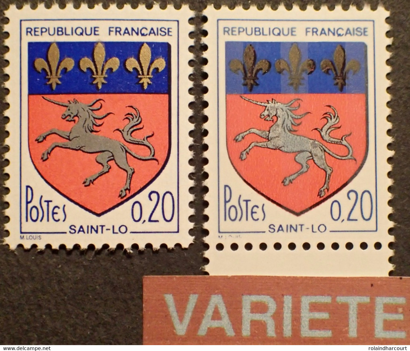 R1337/658 - 1966 - BLASON DE SAINT LÔ - N°1510 NEUF** BdF - VARIETE ➤➤➤ Lys Noirs Et Or - Unused Stamps