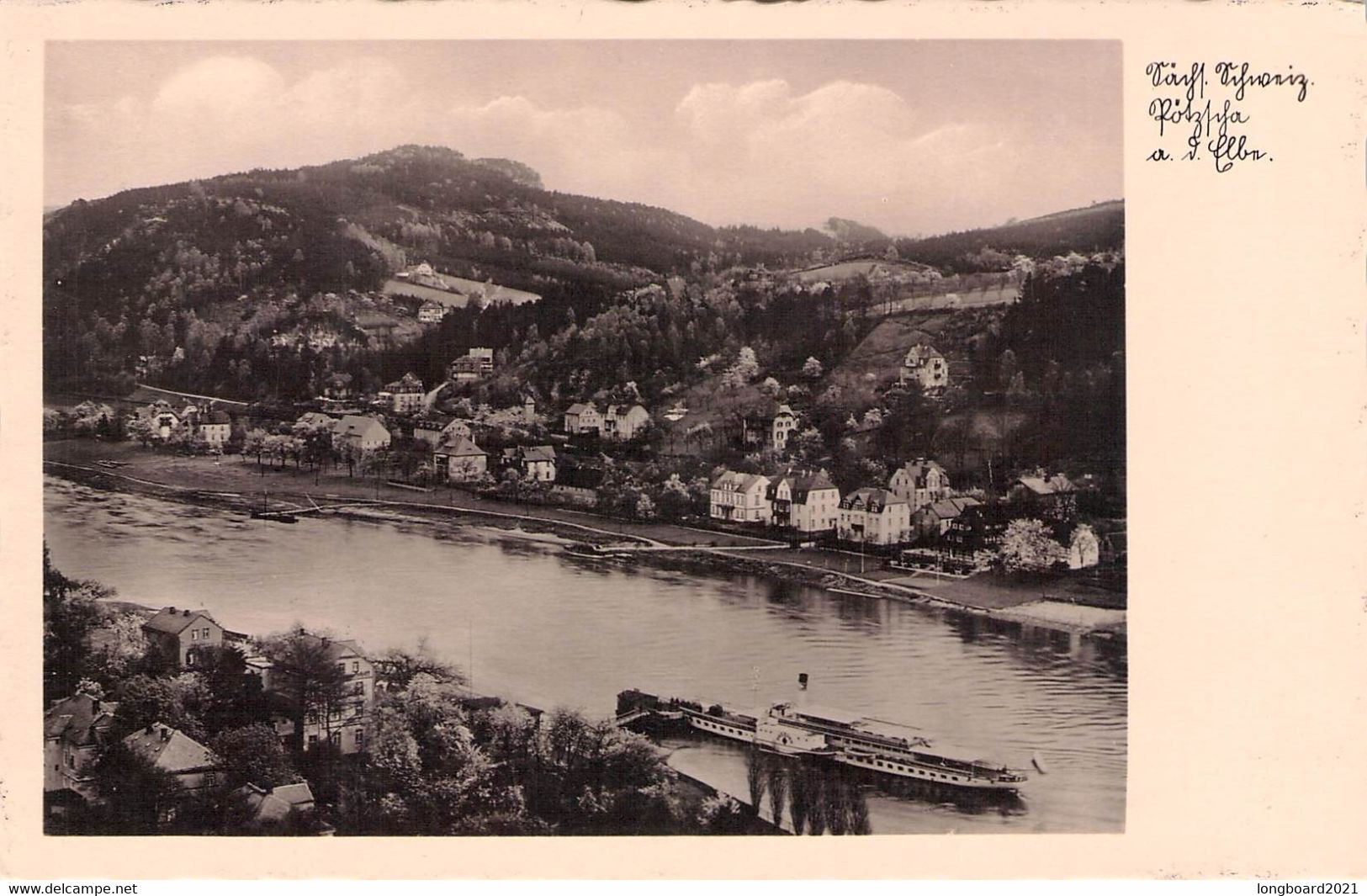 SÄCHS. SCHWEIZ. PÖTZSCHA ? AN DER ELBE MIT DAMPFSCHIFF / P164 - Sonstige & Ohne Zuordnung