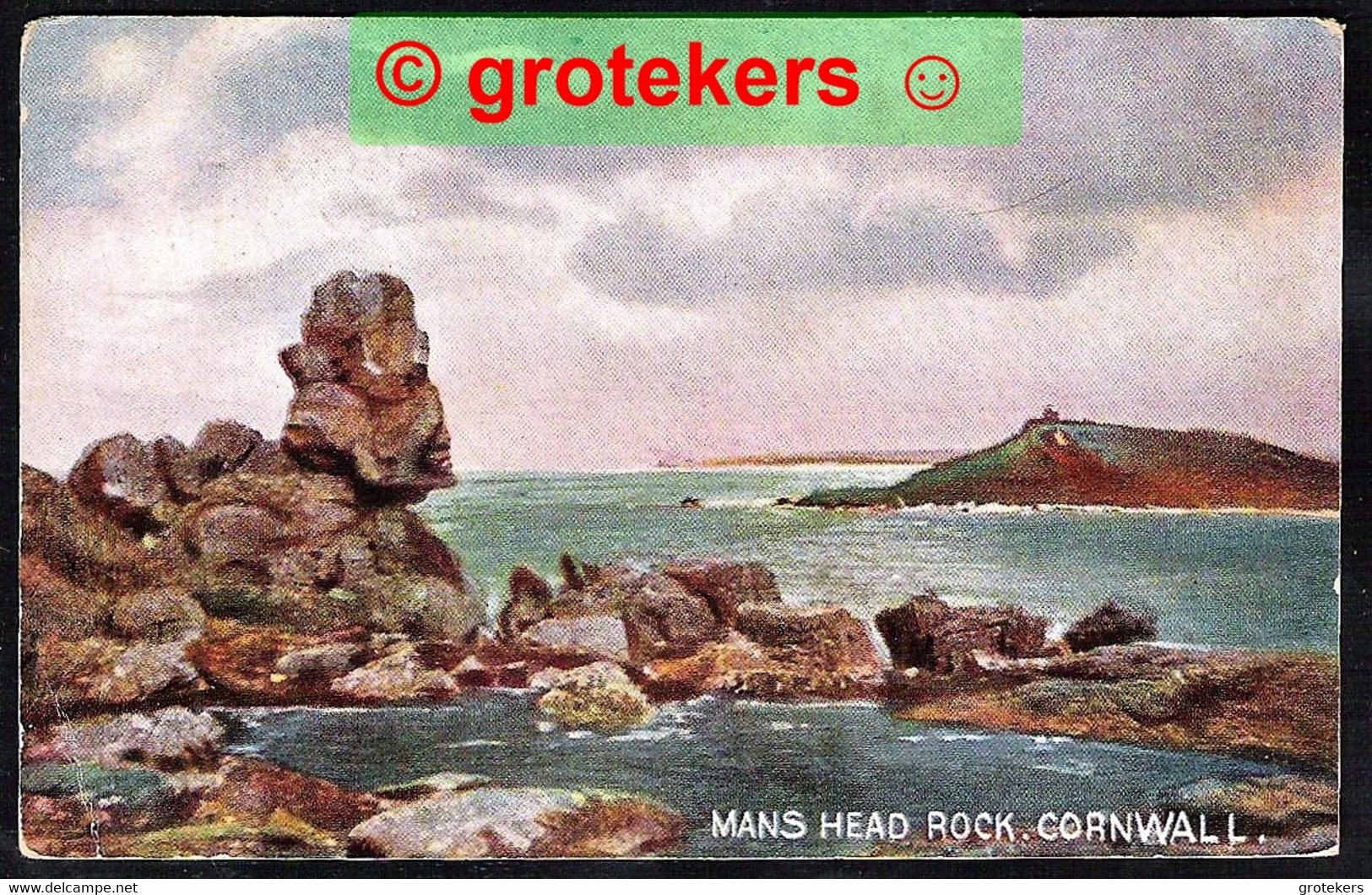 ST. IVES Mans Head Rock Sent 1905 Nice Cancellation St Ives 817 - St.Ives